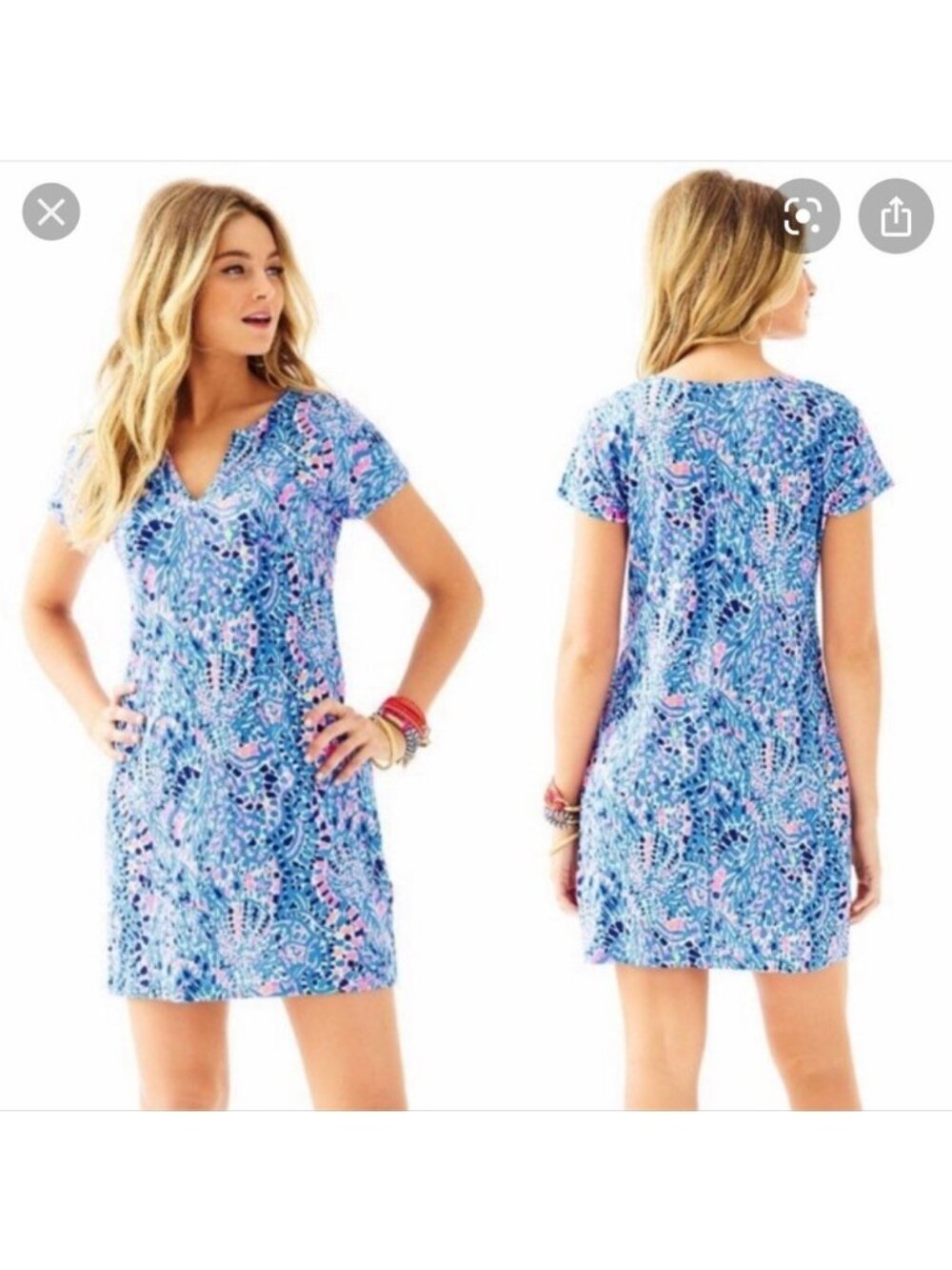 Lilly Pulitzer XXS Duval Dress in Tic Tac Tile Allover T-Shirt Dress